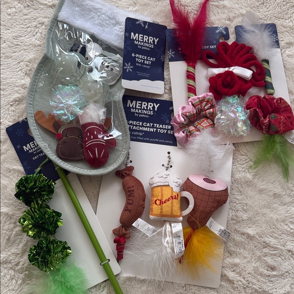 Petco Other - Cat Toy Set - Festive Red, Green, and Yellow